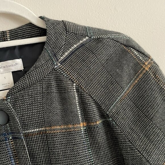 Christopher & Banks Women Sz S Plaid Button Front Bomber Style Lined Jacket NWT - Picture 6 of 12